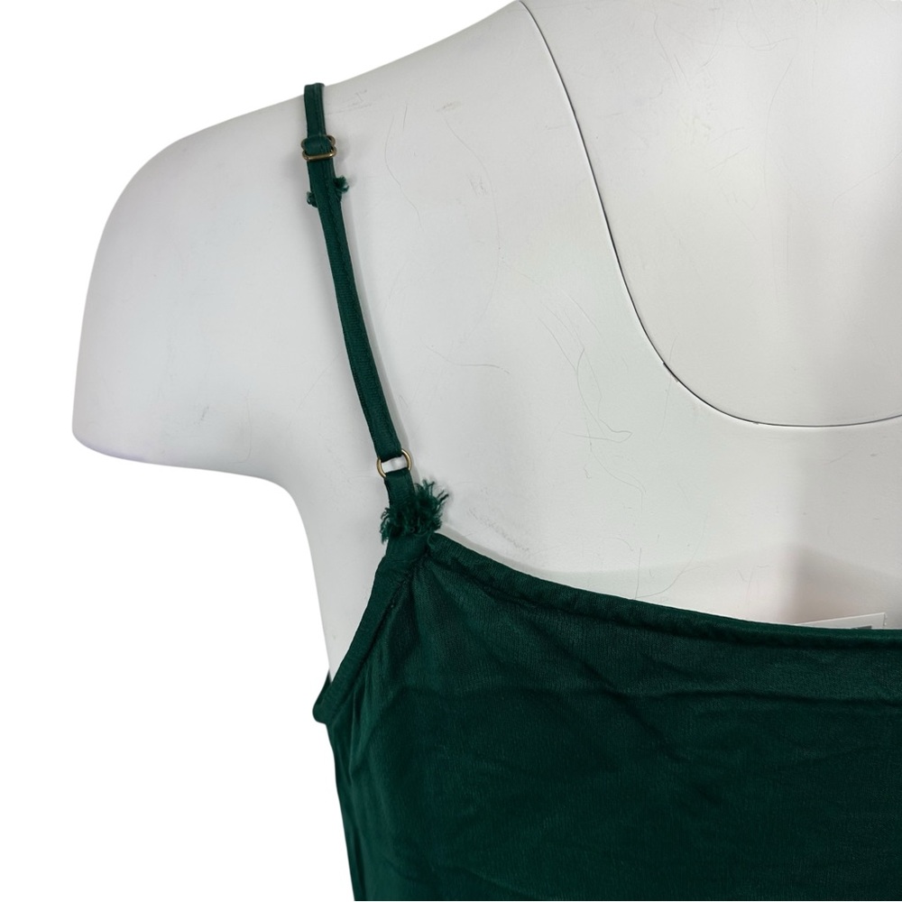 BHLDN Anthropologie Cali Satin Charmeuse MIDI Dress in Dark Emerald M Medium - Picture 8 of 9